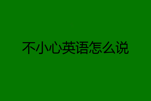 不小心英语怎么说