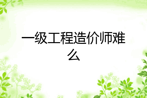 一级工程造价师难么