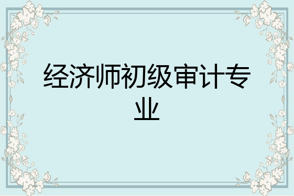 经济师初级审计专业