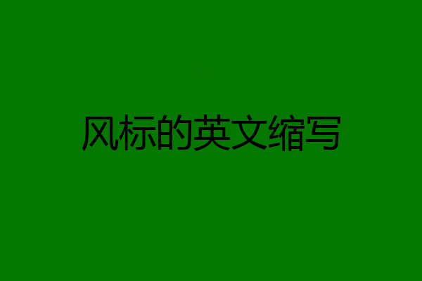 风标的英文缩写