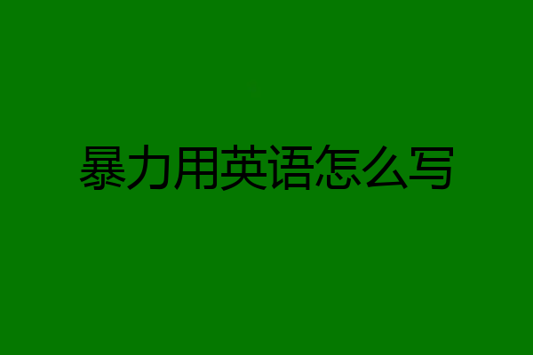 暴力用英语怎么写