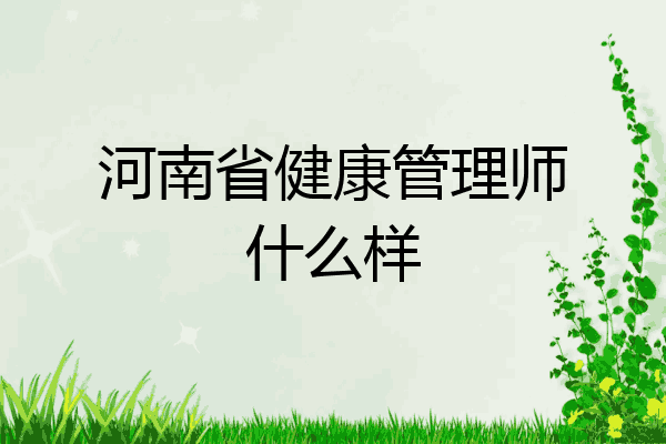 河南省健康管理师什么样