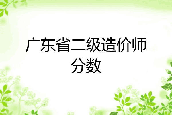广东省二级造价师分数
