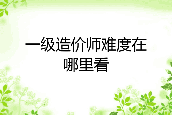 一级造价师难度在哪里看