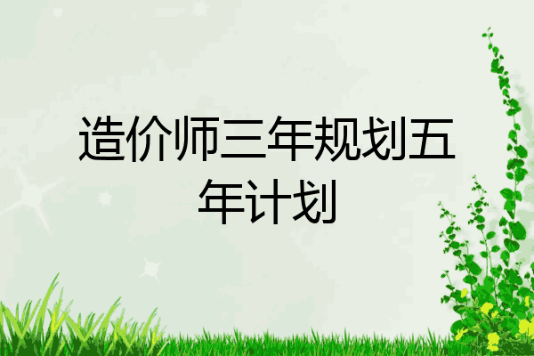 造价师三年规划五年计划