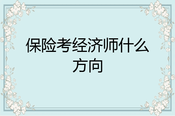 保险考经济师什么方向