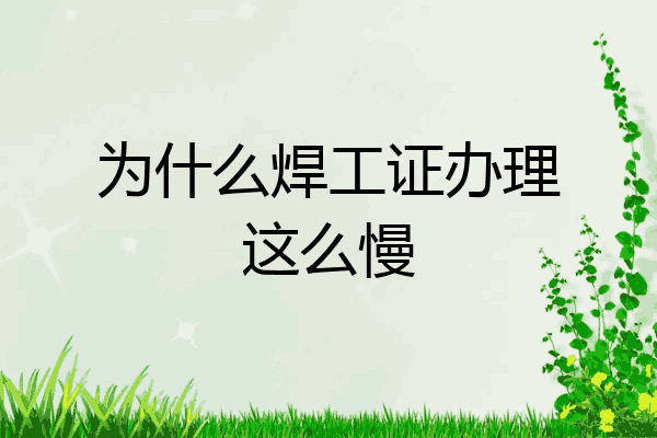 为什么焊工证办理这么慢