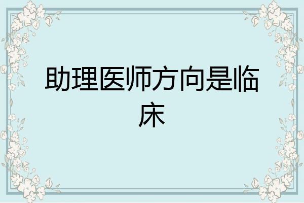 助理医师方向是临床