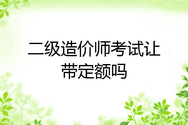 二级造价师考试让带定额吗