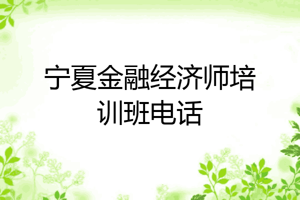 宁夏金融经济师培训班电话