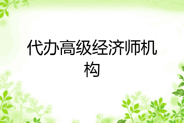 代办高级经济师机构