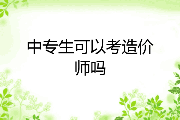 中专生可以考造价师吗