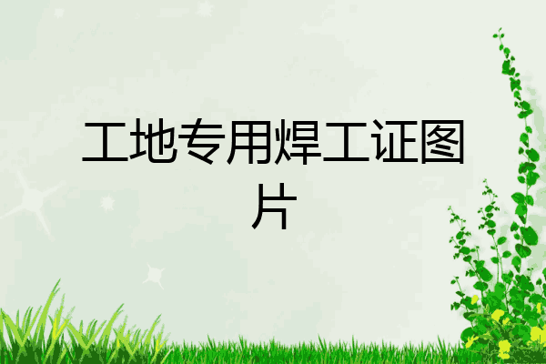 工地专用焊工证图片