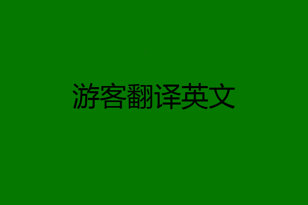 游客翻译英文