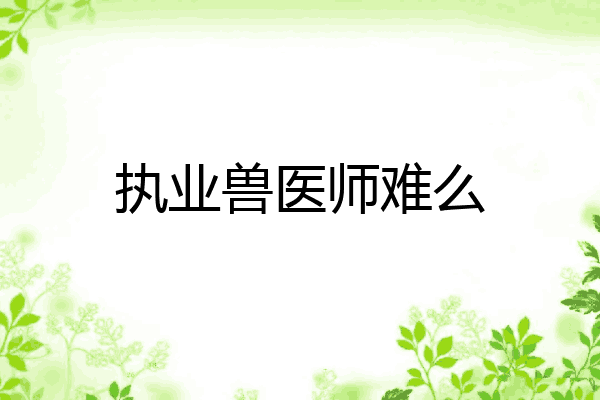 执业兽医师难么