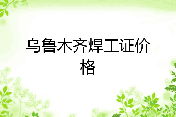 乌鲁木齐焊工证价格