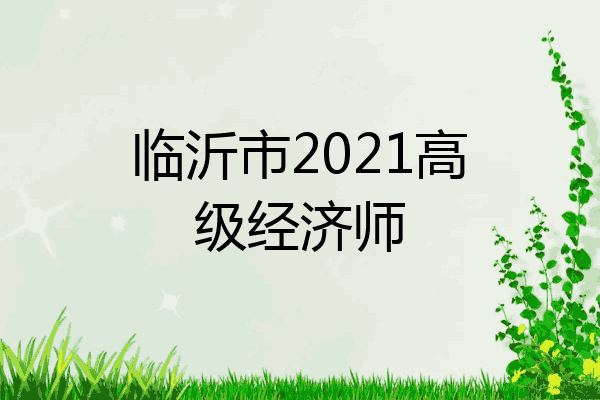 临沂市2021高级经济师
