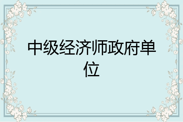 中级经济师政府单位