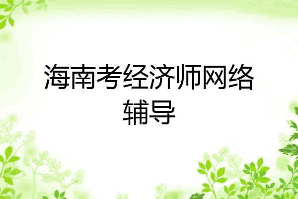 海南考经济师网络辅导