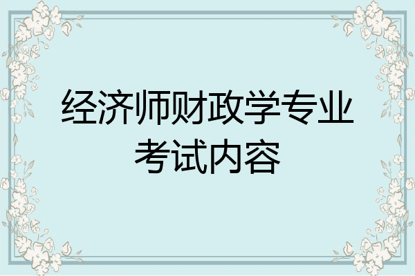 经济师财政学专业考试内容