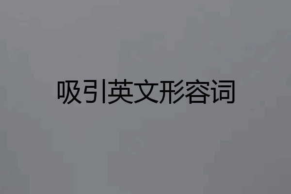 吸引英文形容词