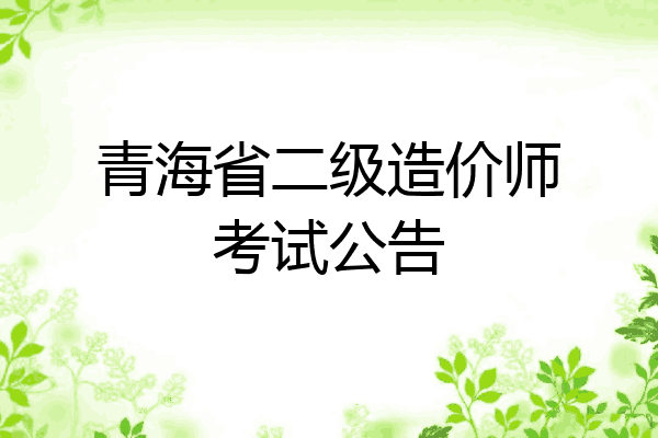 青海省二级造价师考试公告