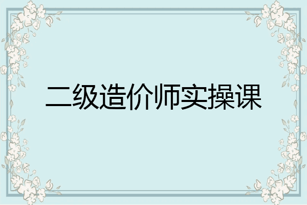 二级造价师实操课