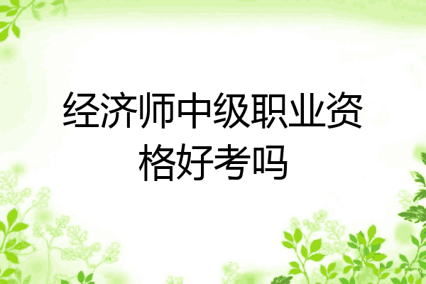 经济师中级职业资格好考吗