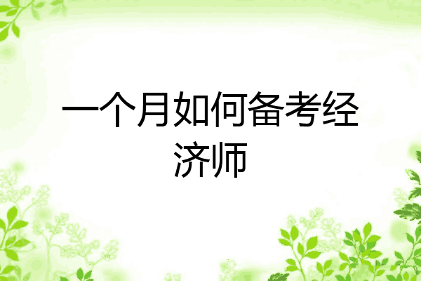 一个月如何备考经济师