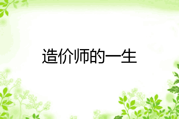 造价师的一生