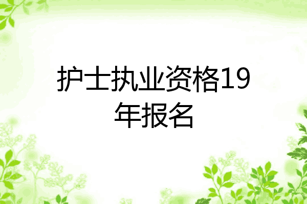 护士执业资格19年报名
