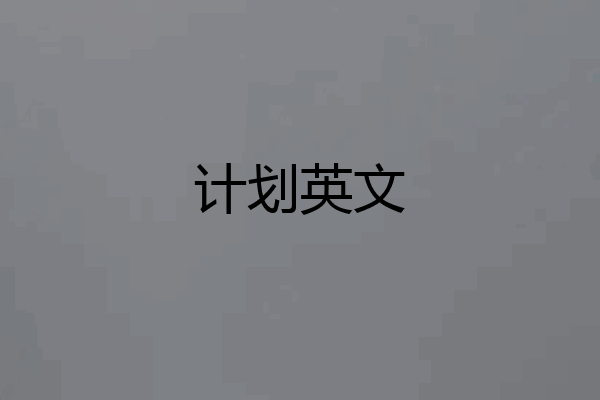 计划英文