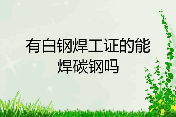 有白钢焊工证的能焊碳钢吗