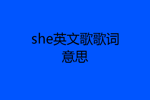 she英文歌歌词意思