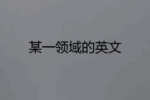 某一领域的英文
