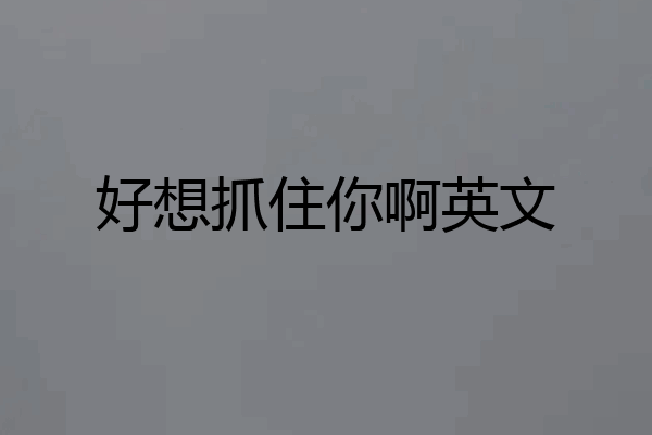 好想抓住你啊英文
