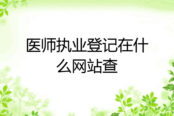 医师执业登记在什么网站查