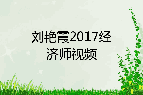 刘艳霞2017经济师视频