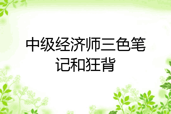 中级经济师三色笔记和狂背