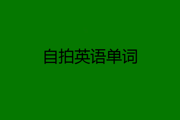 自拍英语单词