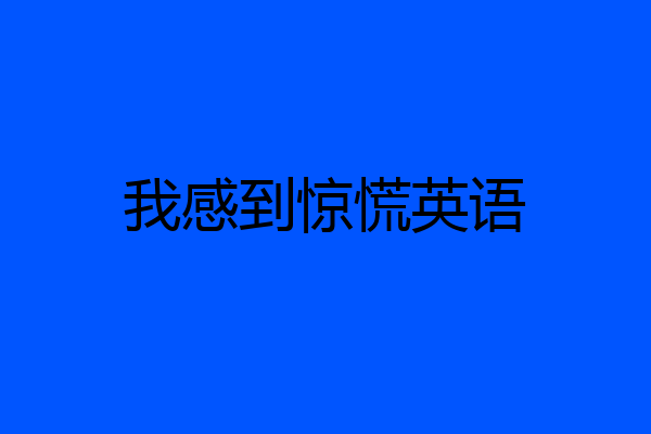 我感到惊慌英语