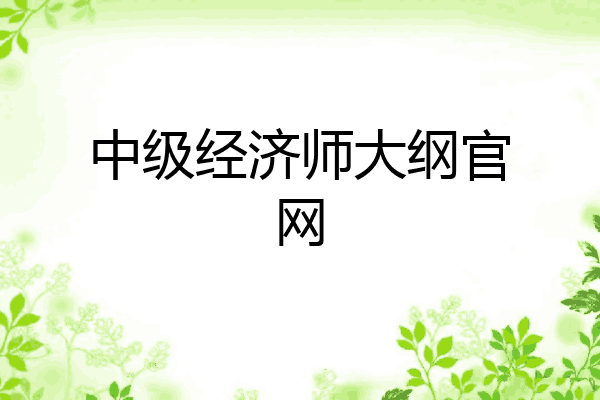 中级经济师大纲官网