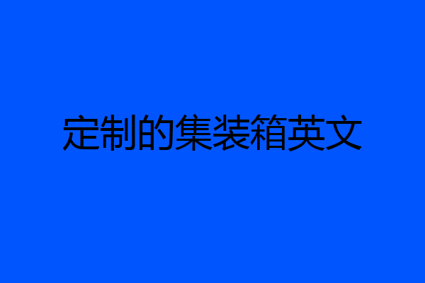 定制的集装箱英文