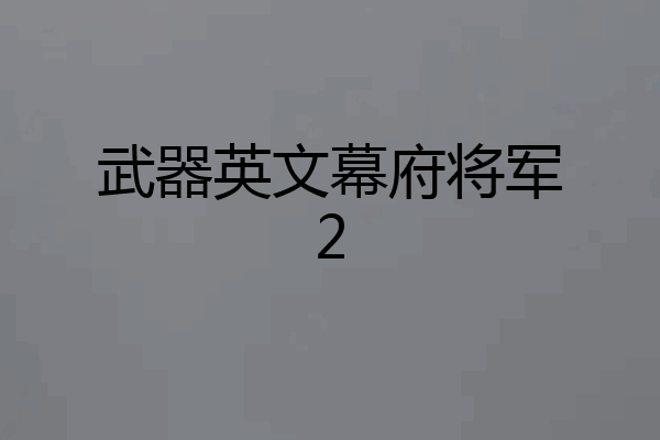 武器英文幕府将军2
