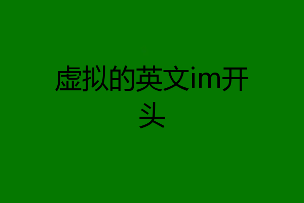 虚拟的英文im开头