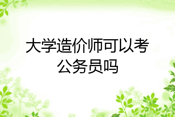 大学造价师可以考公务员吗