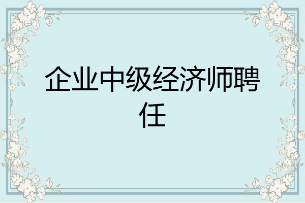 企业中级经济师聘任