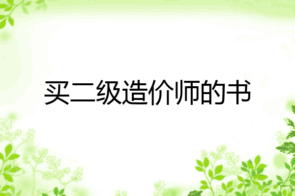 买二级造价师的书