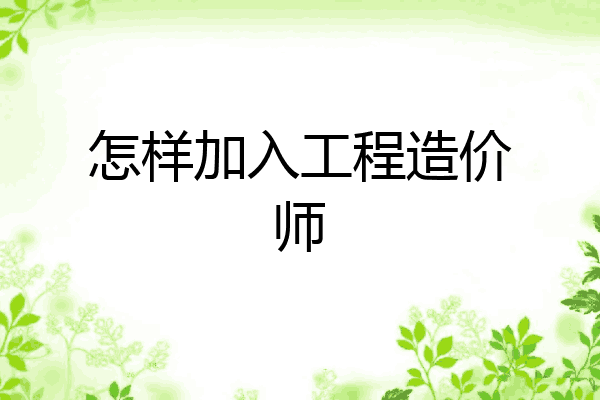 怎样加入工程造价师