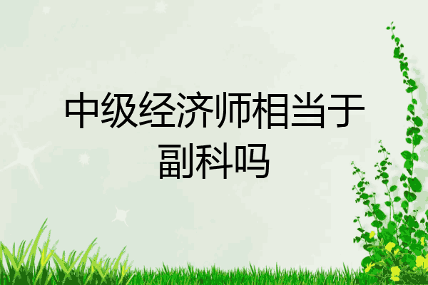 中级经济师相当于副科吗